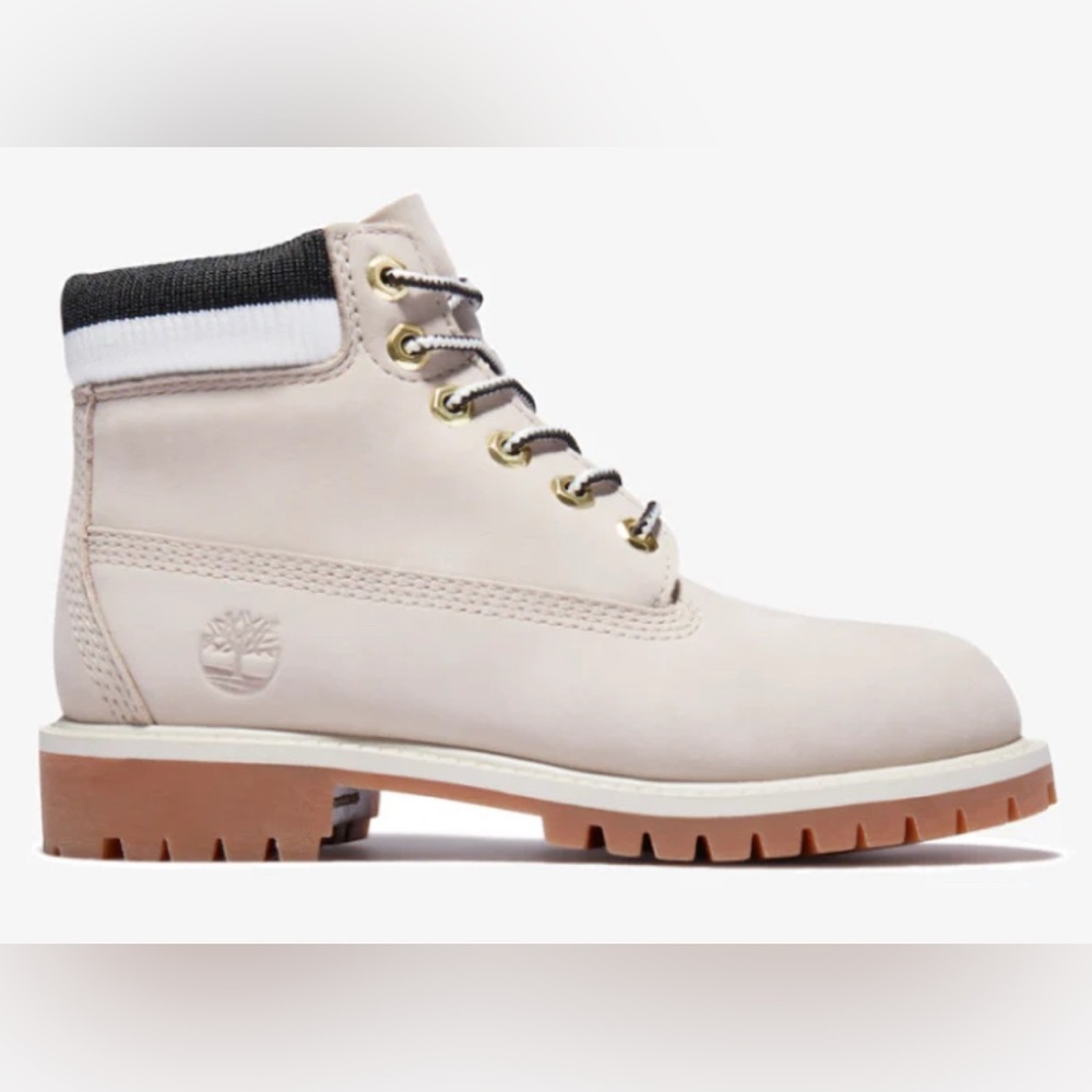 Timberland Women's Lace Up grey Cream Boots Rebotl waterproof NWOT SIZE 6